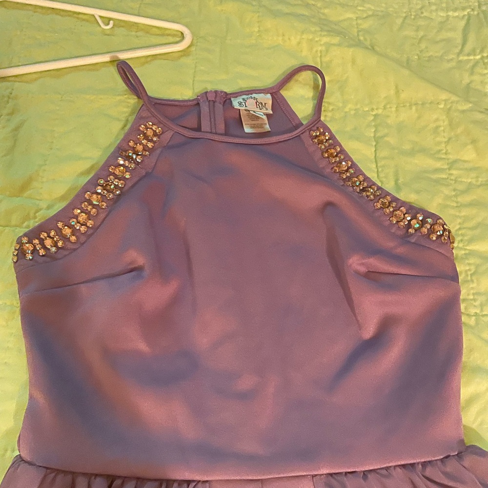Sweet Storm Purple Embellished High Low Dress